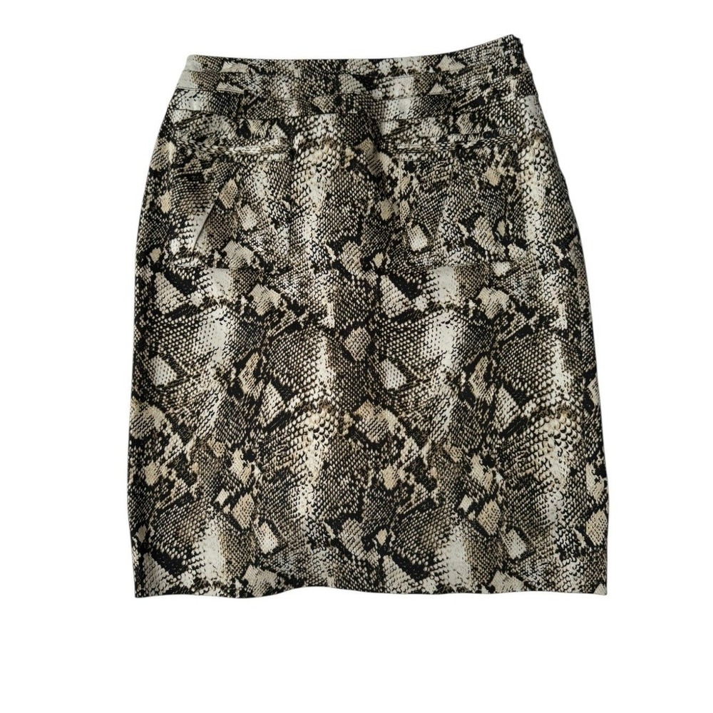 INC International Concepts Snake Print Pencil Skirt Womens 4 Cotton Stretch Y2K